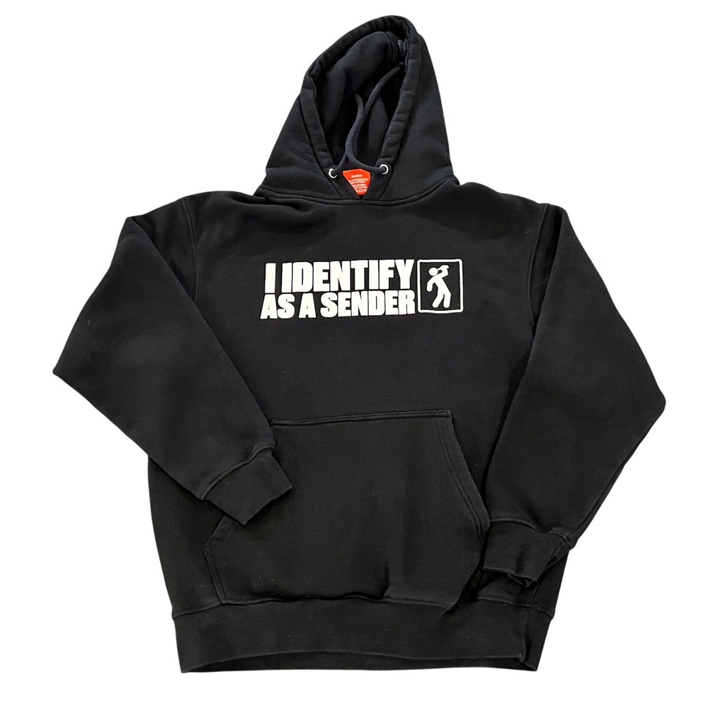 Full Send Hoodie Mens Medium Black Excellent I Identify As A Sender Graphic
